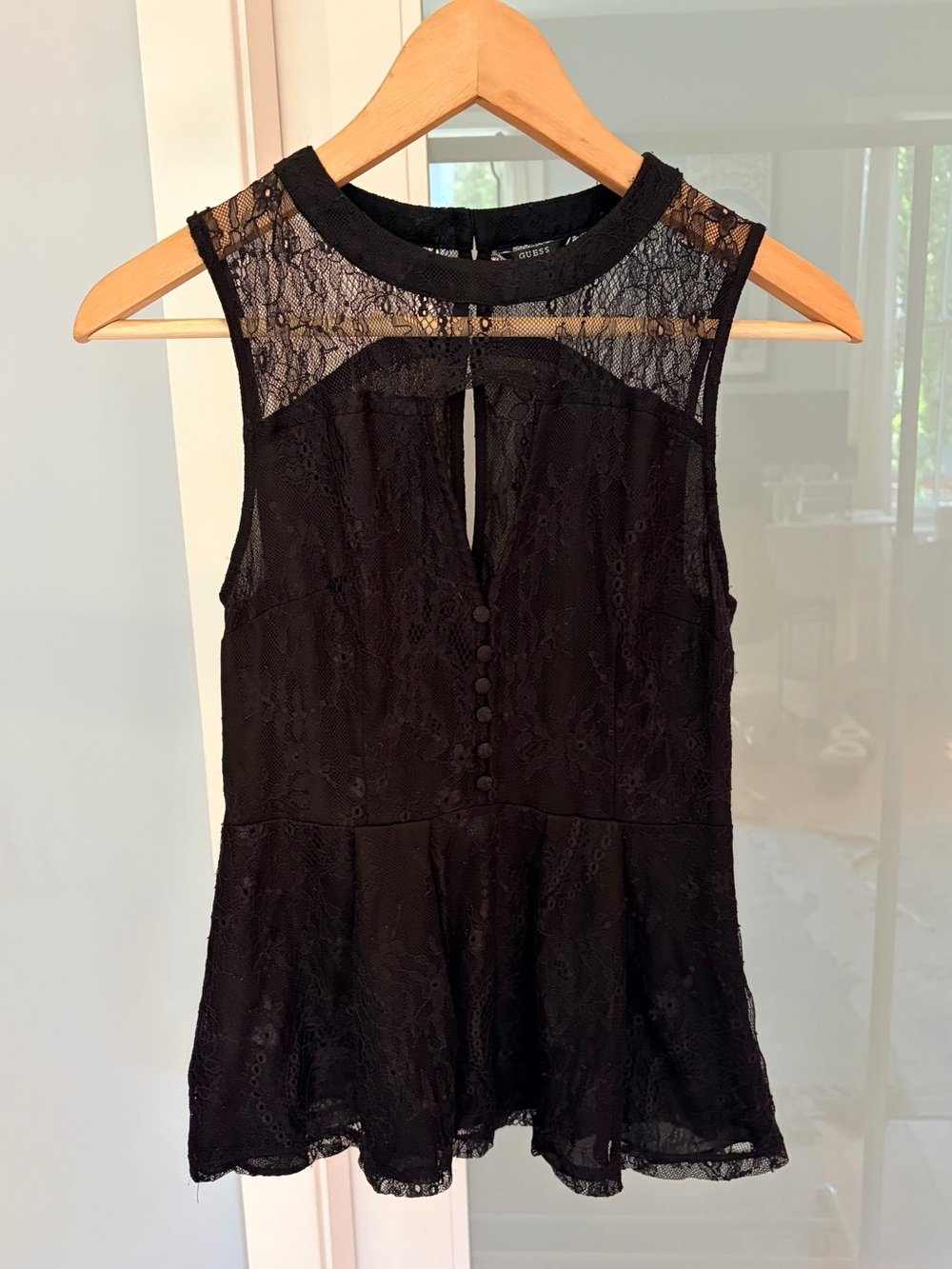 Whimsygoth Goth Peplum Delicate Lace Sleeveless Blouse Size XS